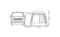 Outdoor Revolution Cayman Midi Air Vorzelt Low 180 Bis 210 Cm -Zelt im Freien 633251 4431479