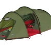 High Peak Falcon 3 LW Lightweight 3 Personen Tunnelzelt Aluminium Gestänge Olive/rot -Zelt im Freien 733022 4904012