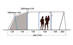 Outwell Hayward Lake 6ATC Aufblasbares Tunnelzelt 6 Personen -Zelt im Freien 789692 5207240