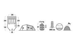 High Peak Zelt Goshawk 4 Tunnelzelt -Zelt im Freien 803042 5244845