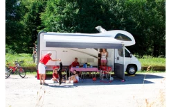 Fiamma F45L 450 Markise Gehäusefarbe Polar White Tuchfarbe Royal Grey 450 Cm -Zelt im Freien 808553 5279063