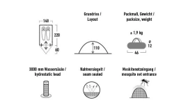 High Peak Kingfisher 2 Leichtgewichtiges Kuppelzelt 220 X 140 Cm -Zelt im Freien 809855 5283224