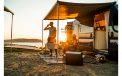 Fiamma F80s Ducato 320 Markise Gehäusefarbe Deep Black Tuchfarbe Royal Grey 320 Cm -Zelt im Freien 822725 5315027